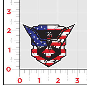 Demo Flag Shield Sticker