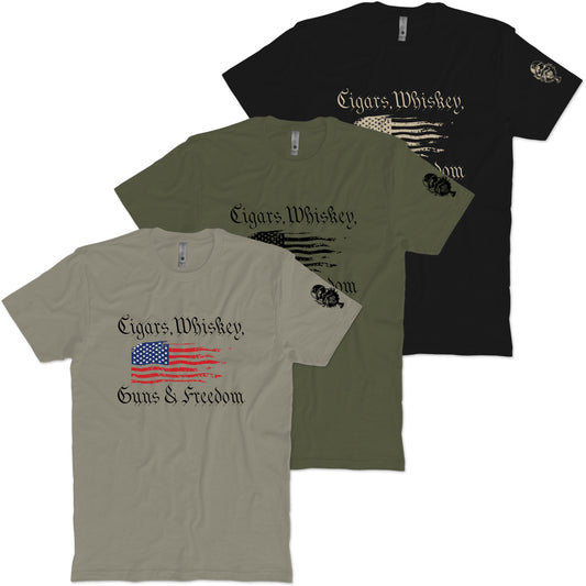 Cigars Whiskey Guns And Freedom T-Shirt