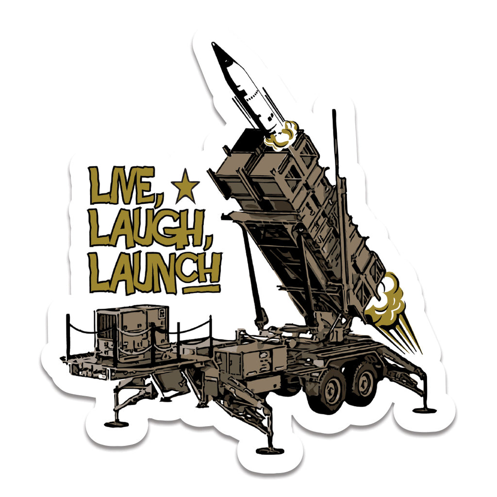 Patriot Live, Laugh, Launch Sticker