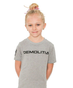 The Official DEMOLITIA Youth T-shirt  - Grey front