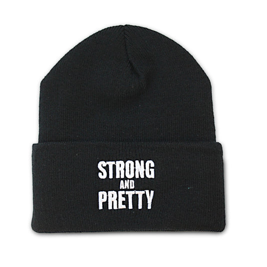 Strong and Pretty Black Beanie